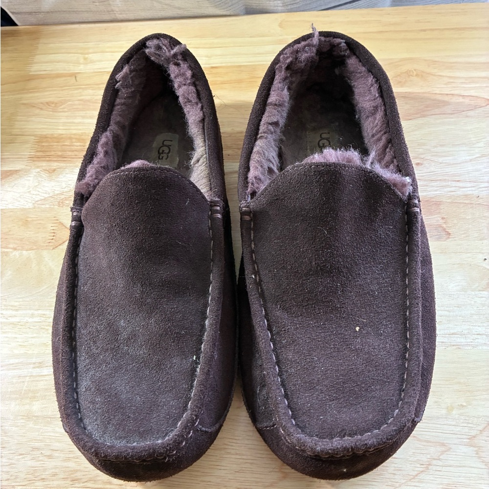 UGG Men's Chocolate Suede Slip-Ons